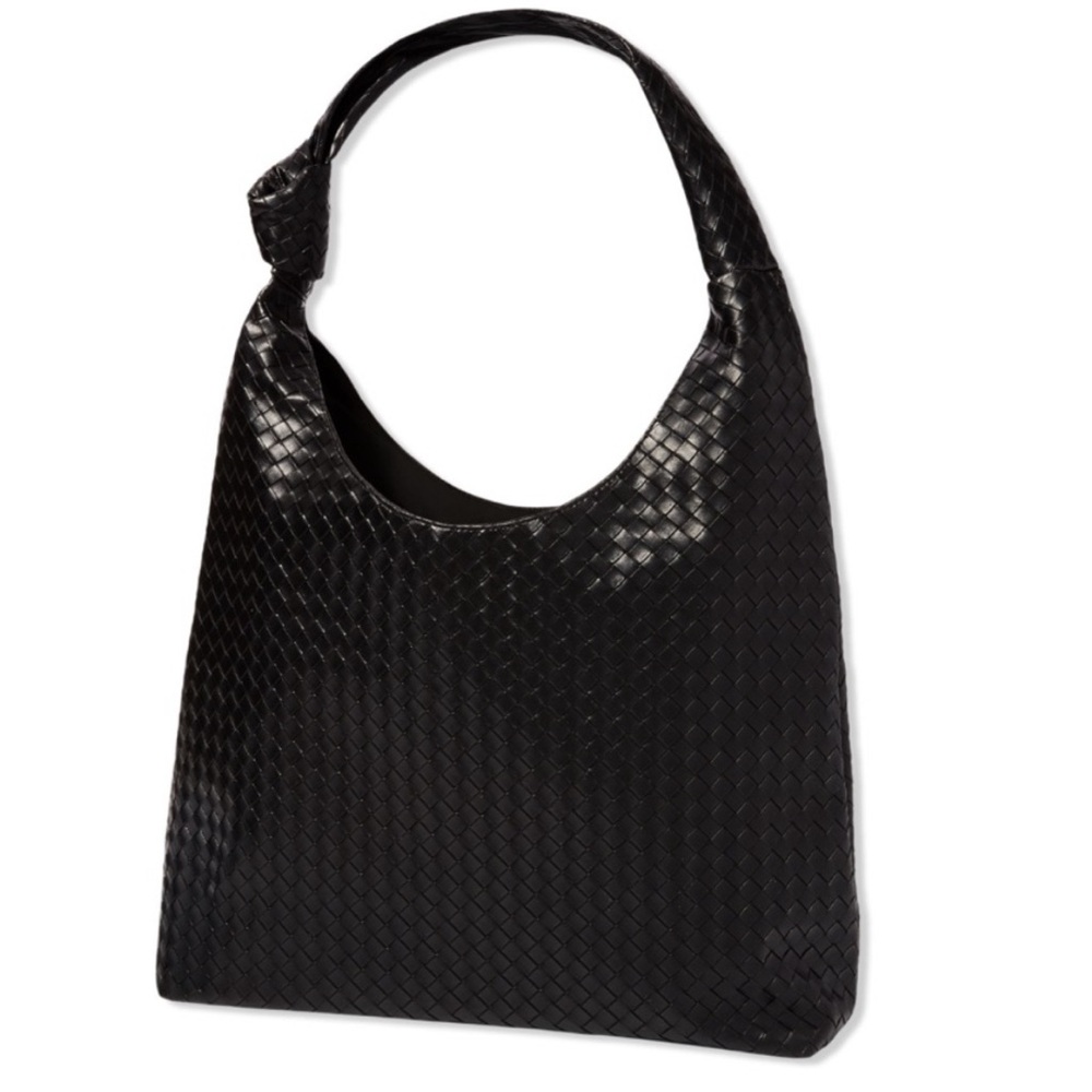 Ulta Beauty Black Shoulder Bag with Woven Texture